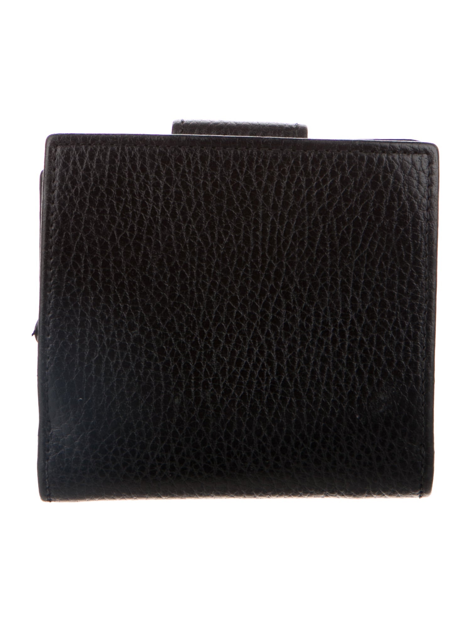 Gucci Double G Logo Leather Compact Wallet