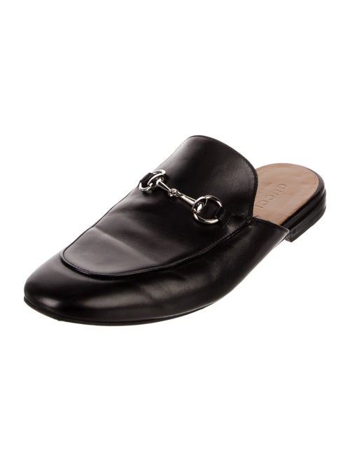 Gucci Horsebit Accent Leather Slippers