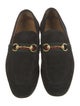 Gucci Web Accent Suede Loafers