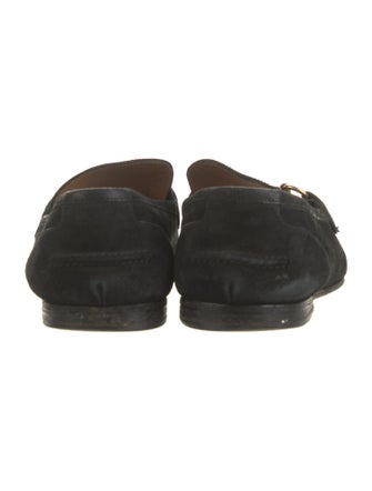 Gucci Web Accent Suede Loafers