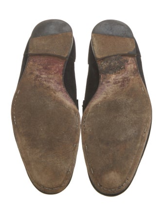 Gucci Web Accent Suede Loafers