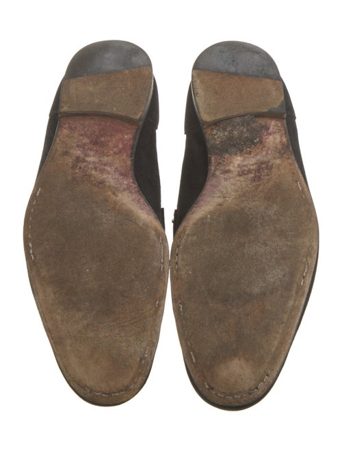 Gucci Web Accent Suede Loafers