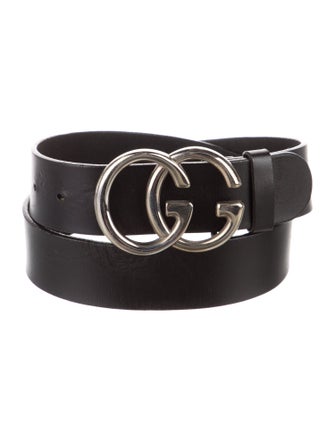 Gucci Double G Logo Leather Belt