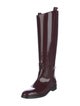 Gucci Web Accent Patent Leather Riding Boots