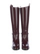 Gucci Web Accent Patent Leather Riding Boots