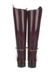 Gucci Web Accent Patent Leather Riding Boots