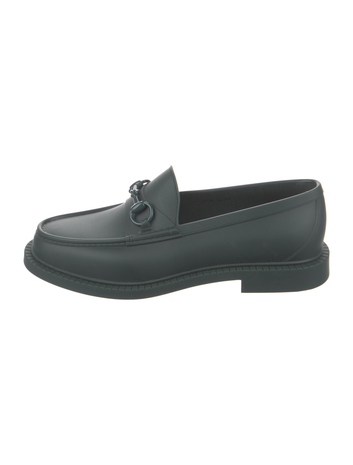 Gucci Horsebit Accent Rubber Dress Loafers