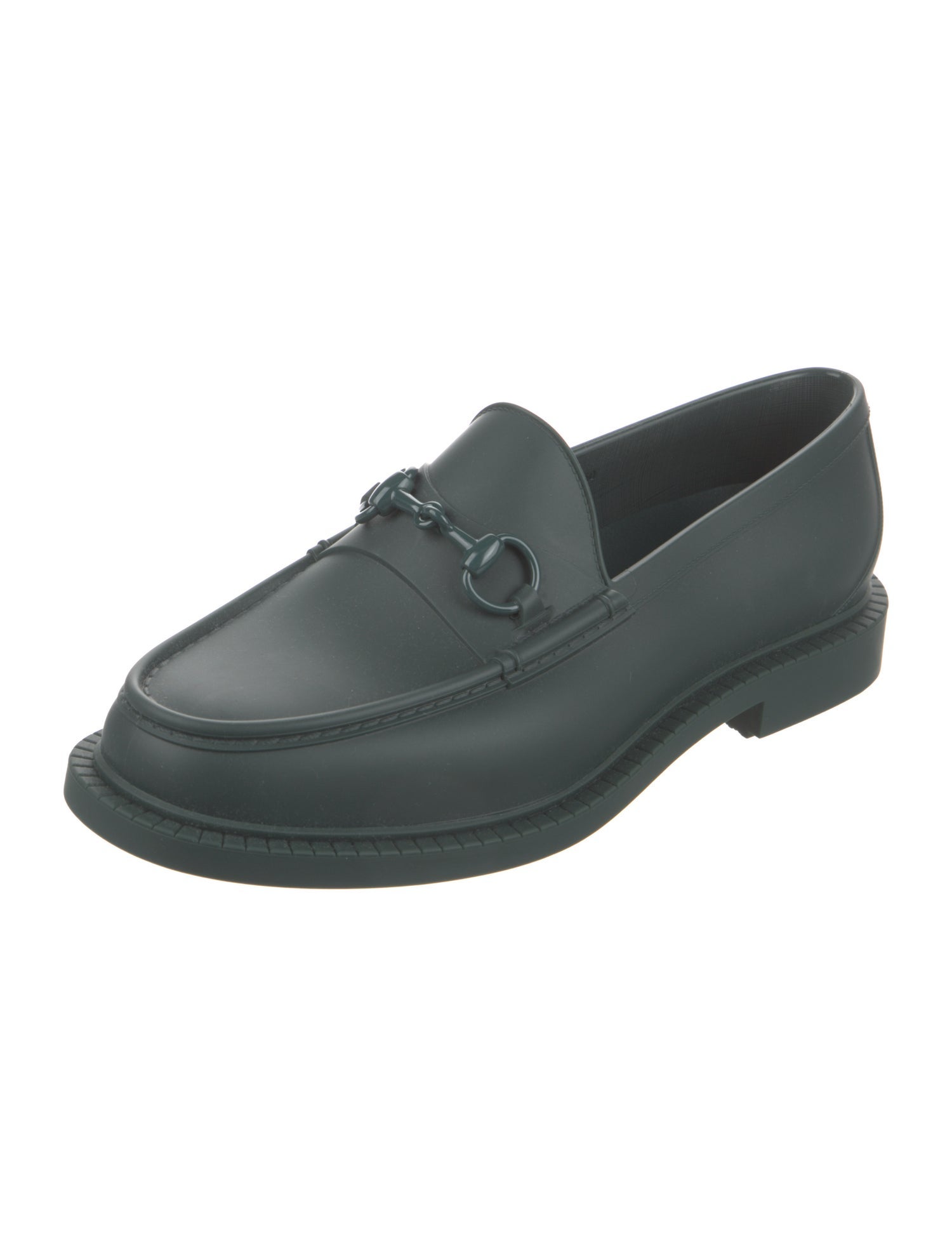 Gucci Horsebit Accent Rubber Dress Loafers