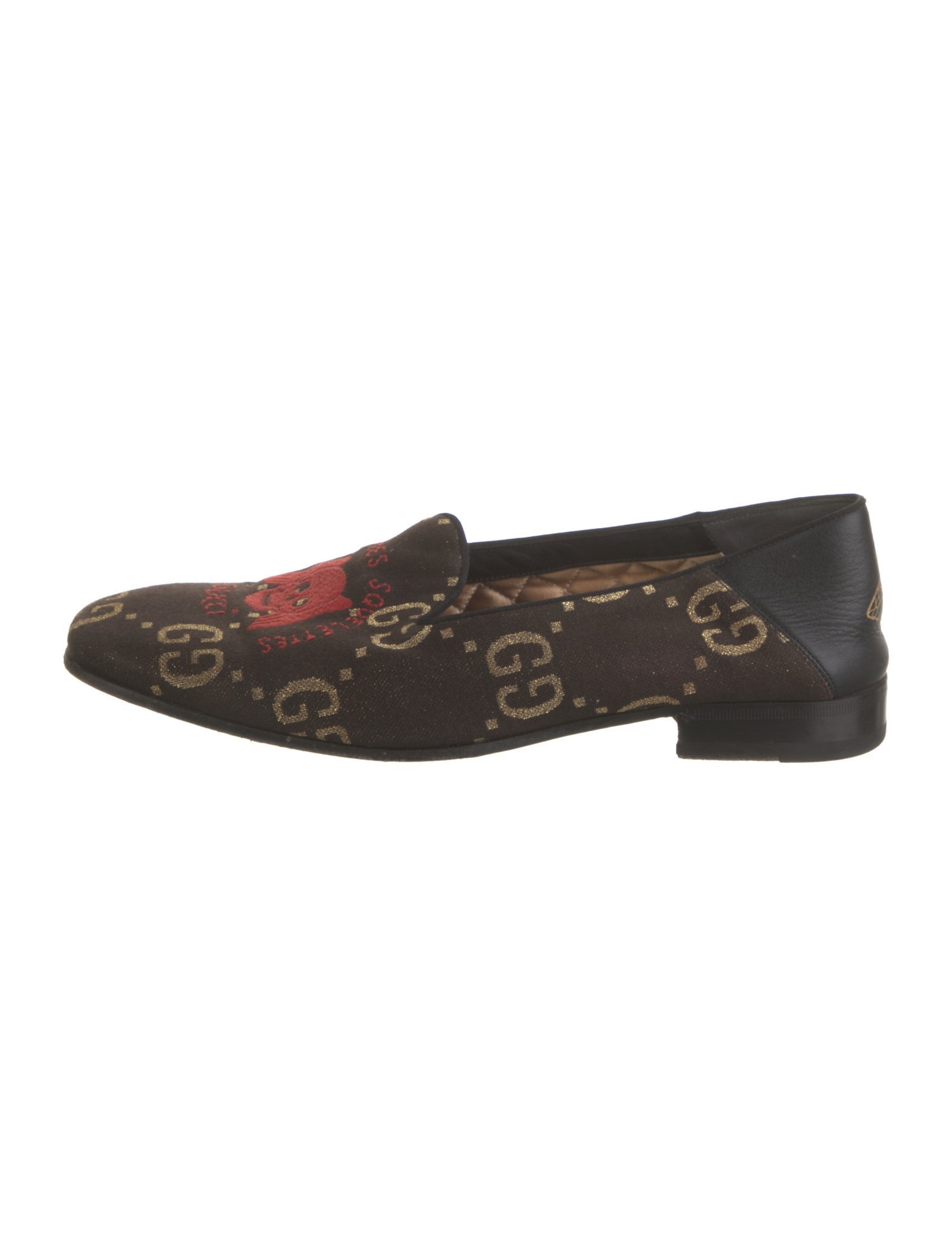 Gucci GG Logo Canvas Dress Loafers