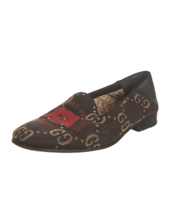 Gucci GG Logo Canvas Dress Loafers