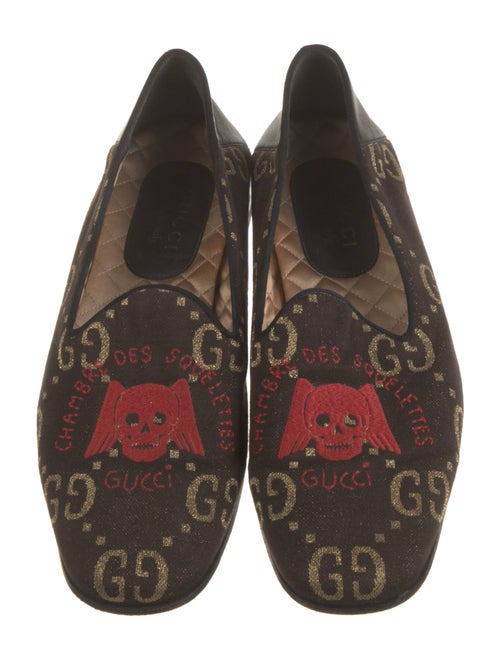 Gucci GG Logo Canvas Dress Loafers