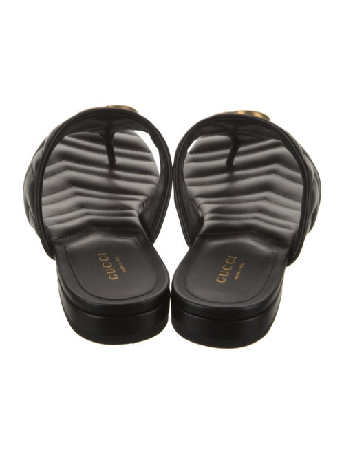 Gucci Double G Logo Leather Slides