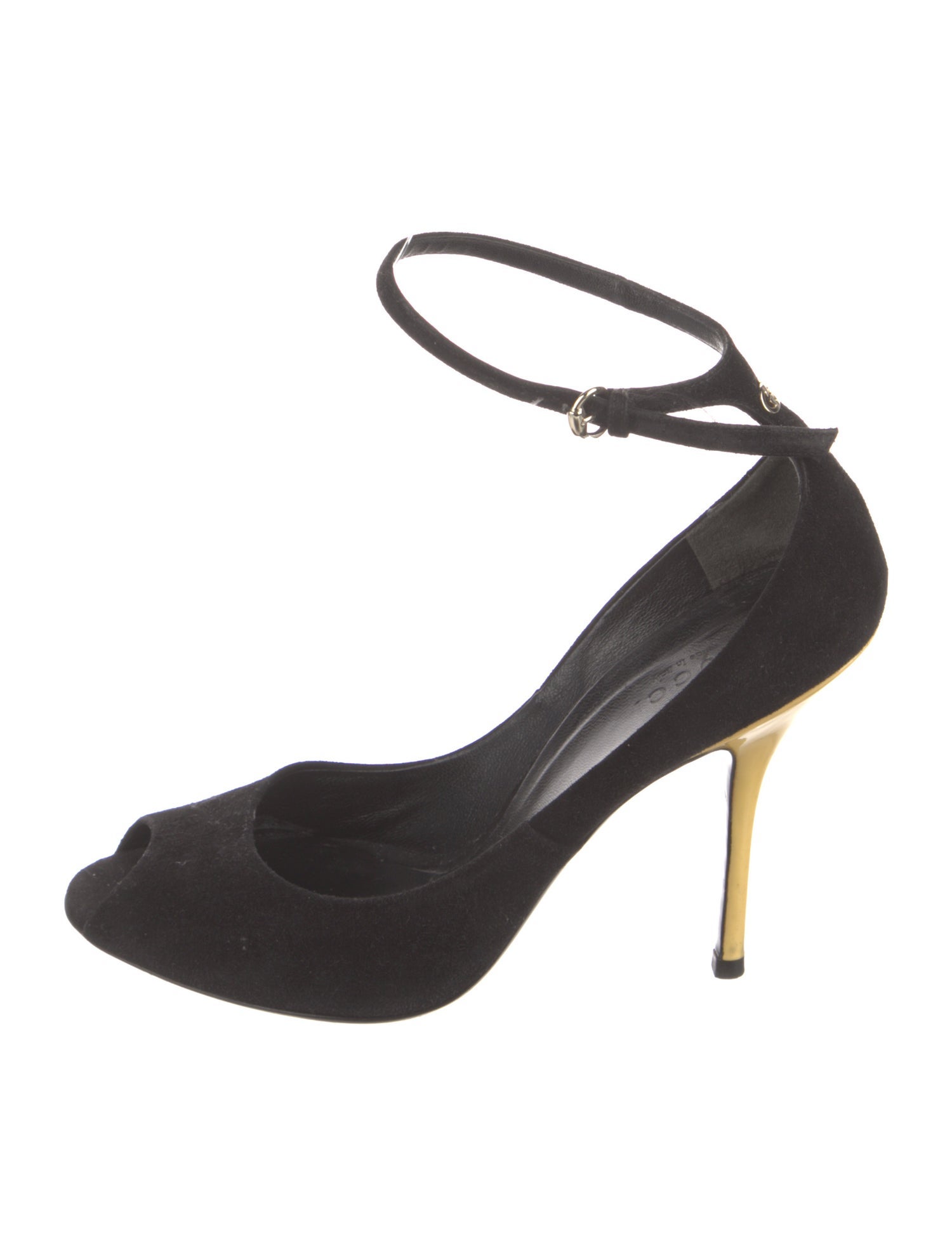Gucci Interlocking G Logo Suede D'Orsay Pumps