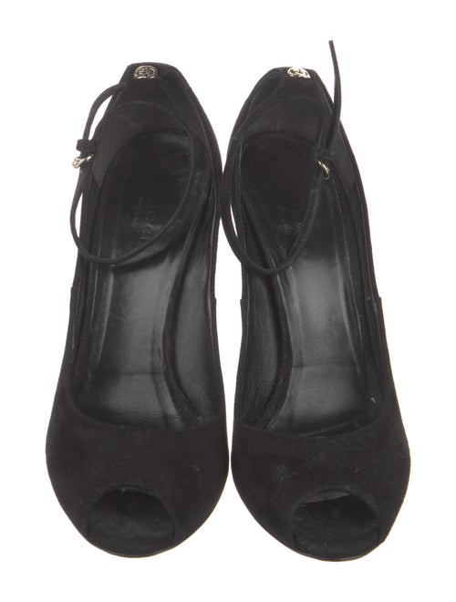 Gucci Interlocking G Logo Suede D'Orsay Pumps