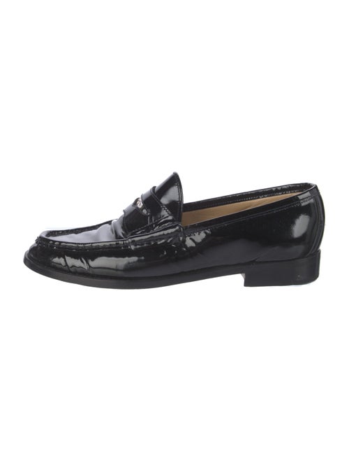 Gucci Patent Leather Studded Accents Loafers