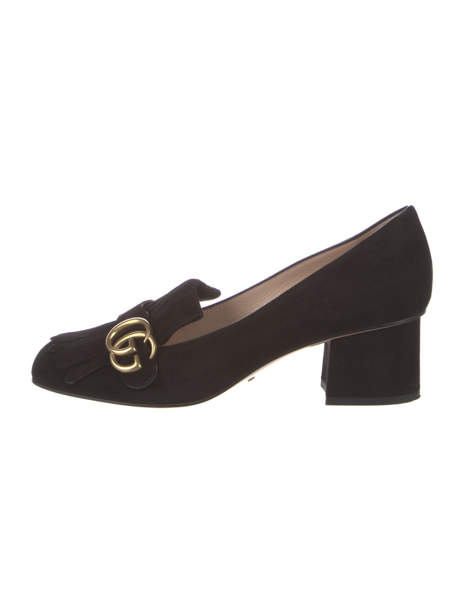 Gucci Double G Logo Suede Pumps