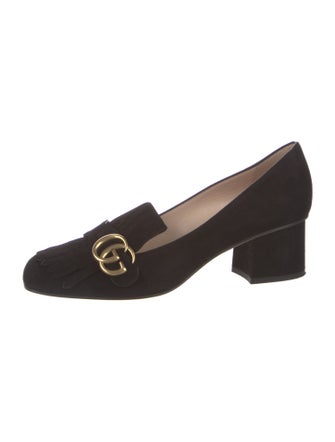 Gucci Double G Logo Suede Pumps