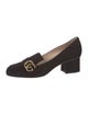 Gucci Double G Logo Suede Pumps
