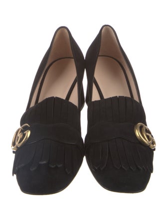 Gucci Double G Logo Suede Pumps