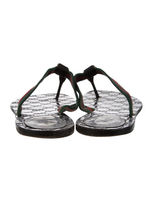 Gucci Web Accent T-Strap Sandals