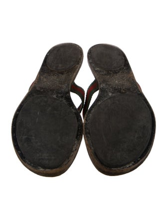 Gucci Web Accent T-Strap Sandals