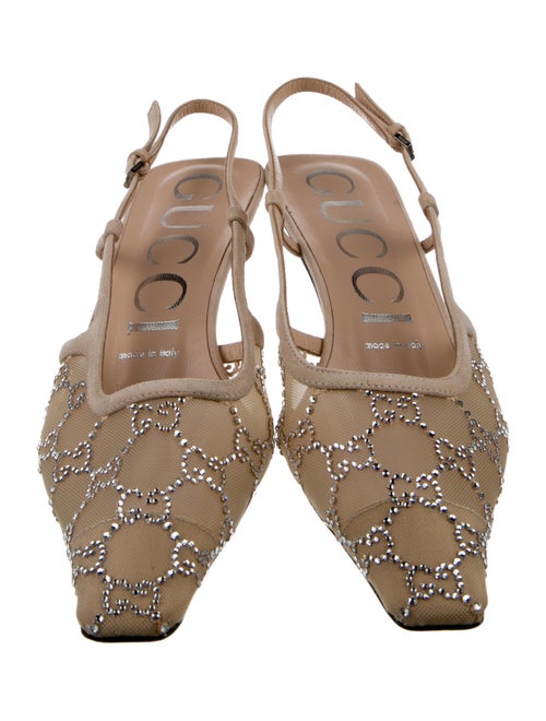 Gucci GG Logo Suede Slingback Pumps