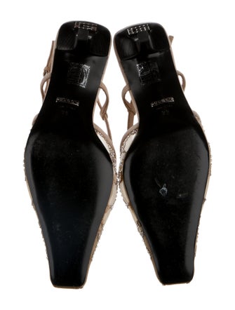 Gucci GG Logo Suede Slingback Pumps