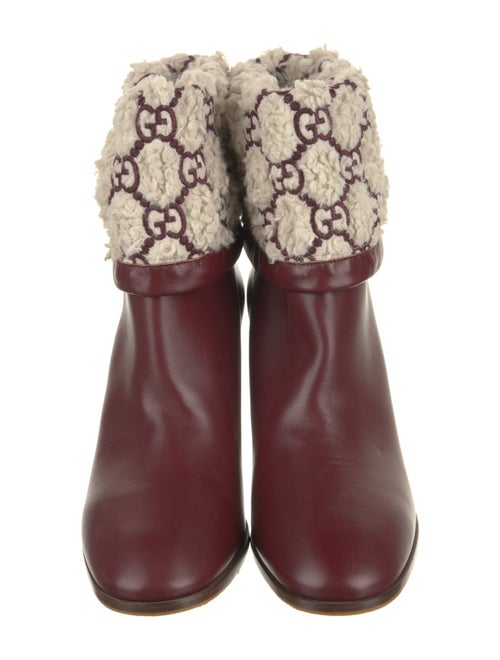 Gucci Leather Printed Lace-Up Boots