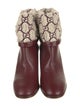Gucci Leather Printed Lace-Up Boots