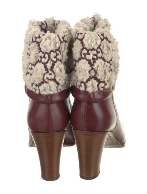 Gucci Leather Printed Lace-Up Boots