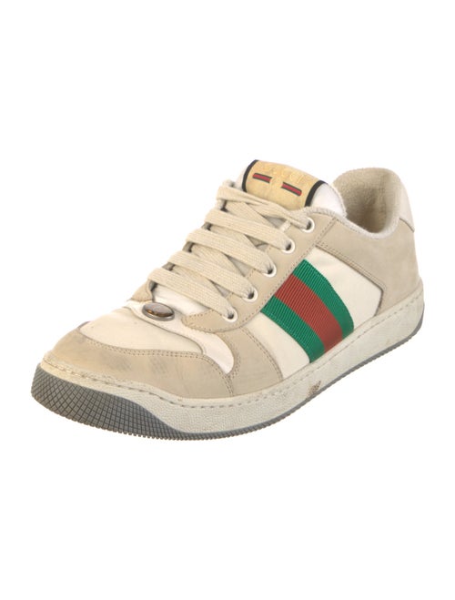 Gucci Web Accent Leather Sneakers