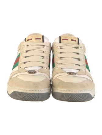Gucci Web Accent Leather Sneakers