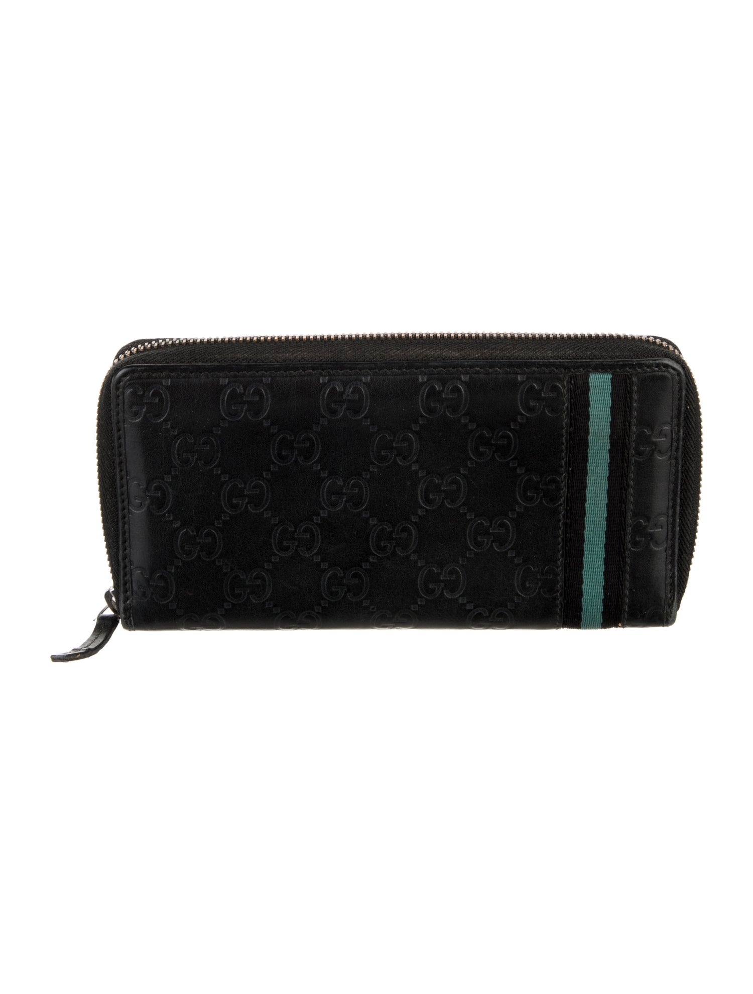 Gucci Gucci GG Signature Printed Continental Wallet Web Accent Continental Wallet
