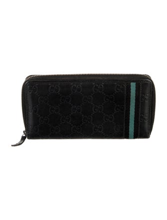 Gucci Gucci GG Signature Printed Continental Wallet Web Accent Continental Wallet