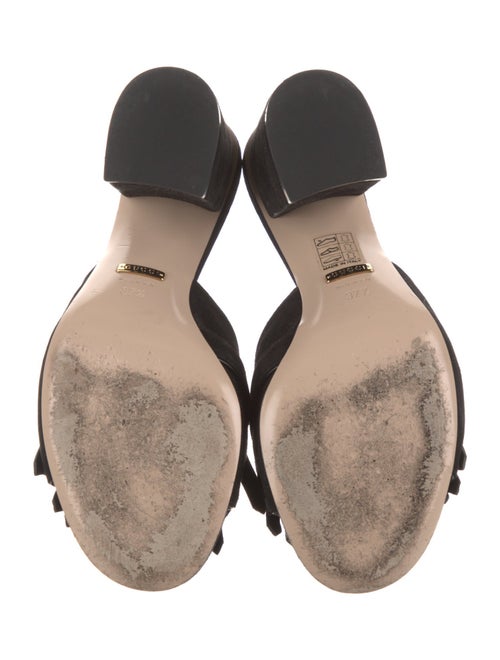 Gucci Double G Logo Suede Slides