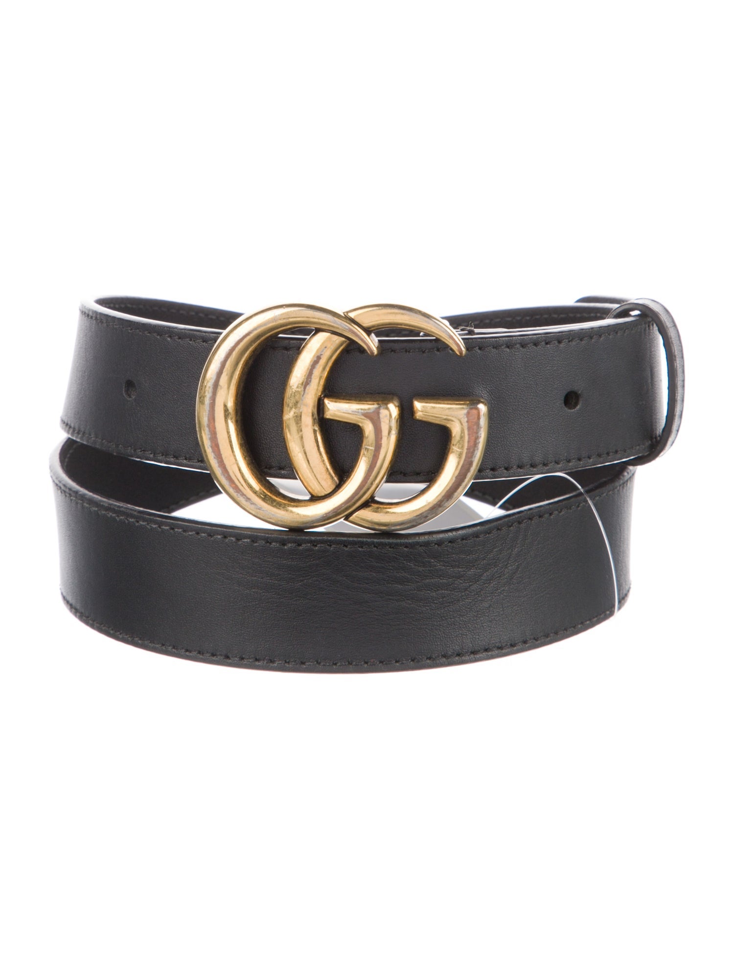Gucci Double G Logo Leather Belt