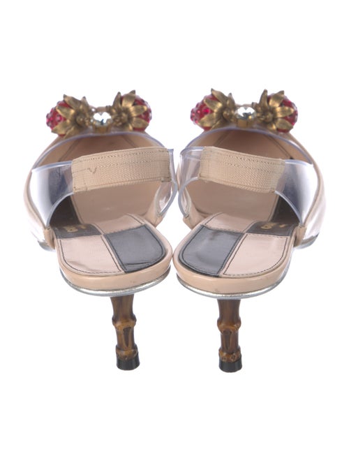 Gucci Patent Leather Colorblock Pattern Slingback Pumps