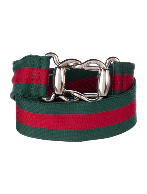 Gucci Web Accent Leather Trim Embellishment Belt Kit