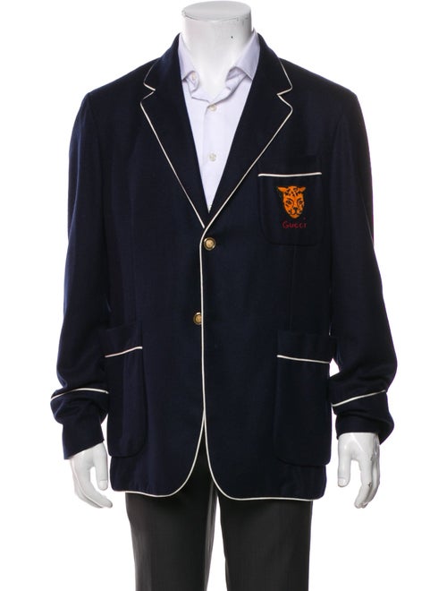 Gucci Tiger Head Accent Cashmere Blazer