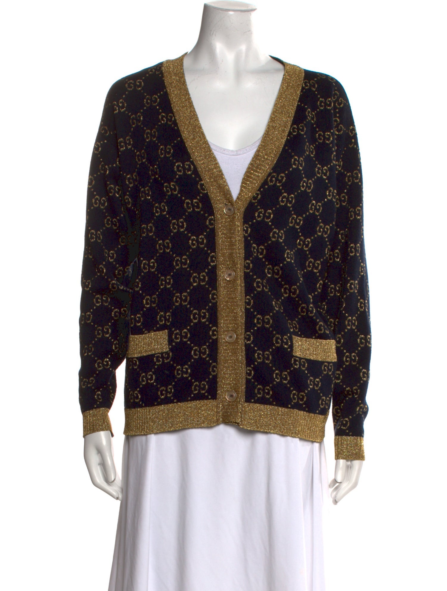 Gucci Printed V-Neck Sweater