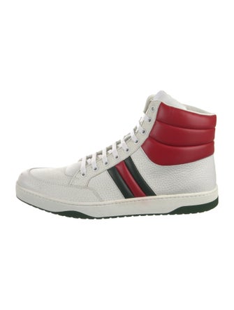 Gucci Web Accent Leather Sneakers