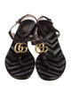 Gucci Double G Logo Leather T-Strap Sandals