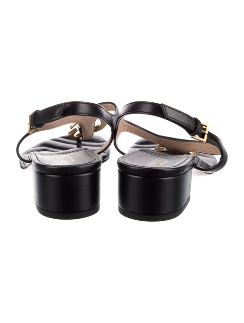Gucci Double G Logo Leather T-Strap Sandals