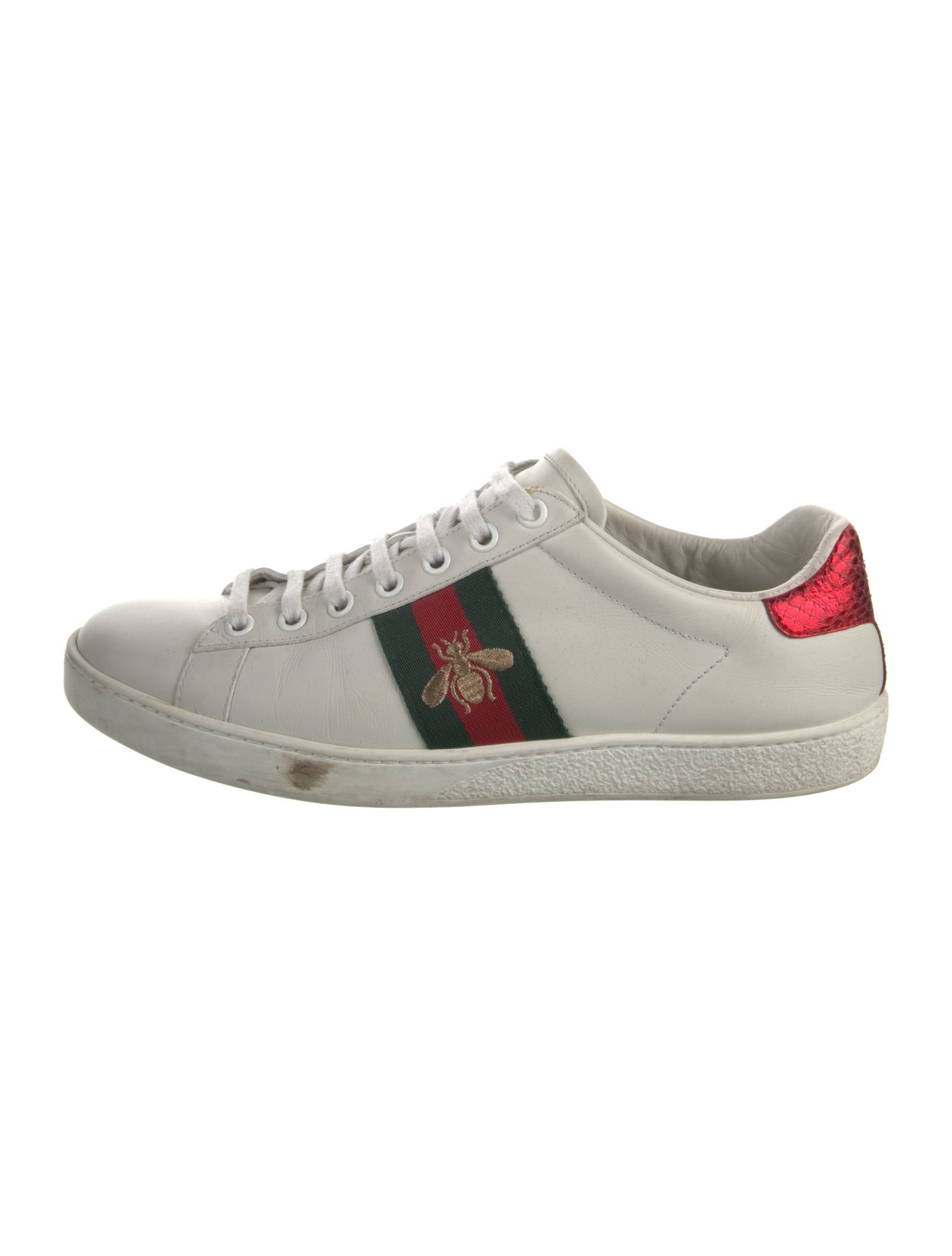 Gucci Web Accent Leather Sneakers