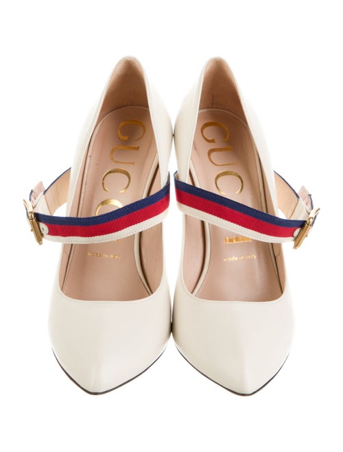 Gucci Sylvie Web Accent Leather Pumps