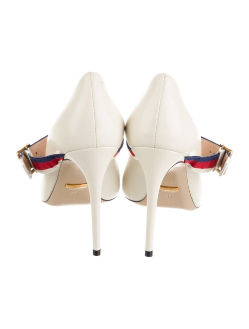 Gucci Sylvie Web Accent Leather Pumps