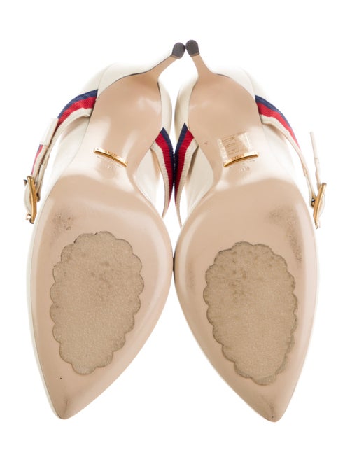 Gucci Sylvie Web Accent Leather Pumps