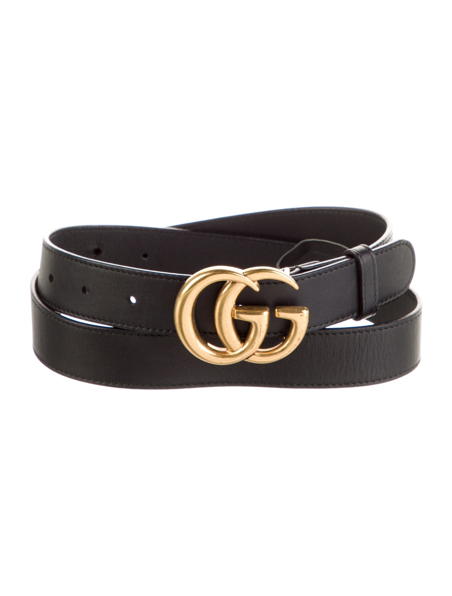 Gucci Double G Logo Leather Belt