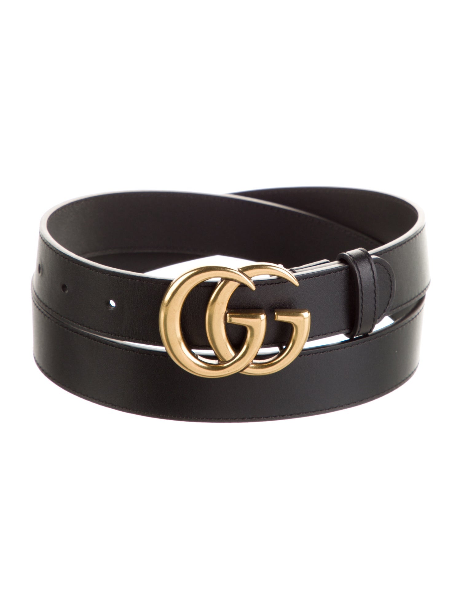 Gucci Double G Logo Leather Belt