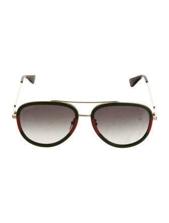 Gucci Web Accent Aviator Sunglasses